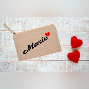 Makeup bag personalized.